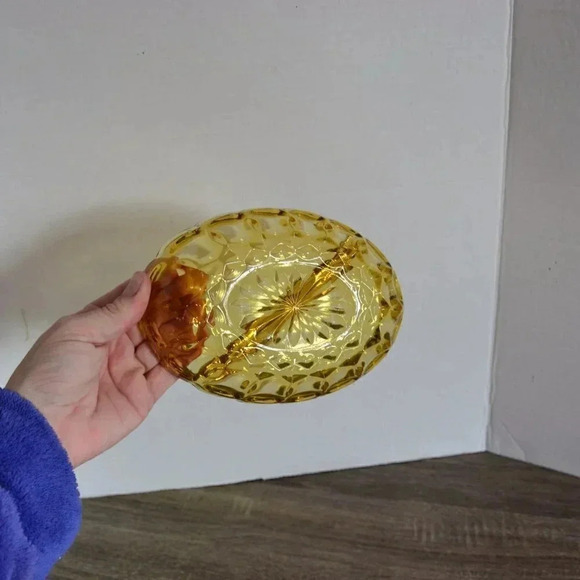 Vtg Fairfield Amber  Divided Dish - Picture 5 of 6